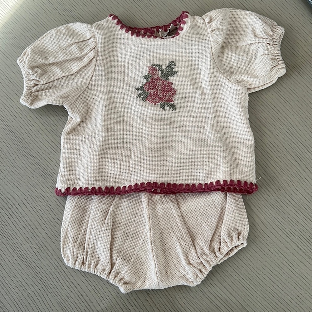 Bebe Organic floral short set baby 9M - BRAND NEW